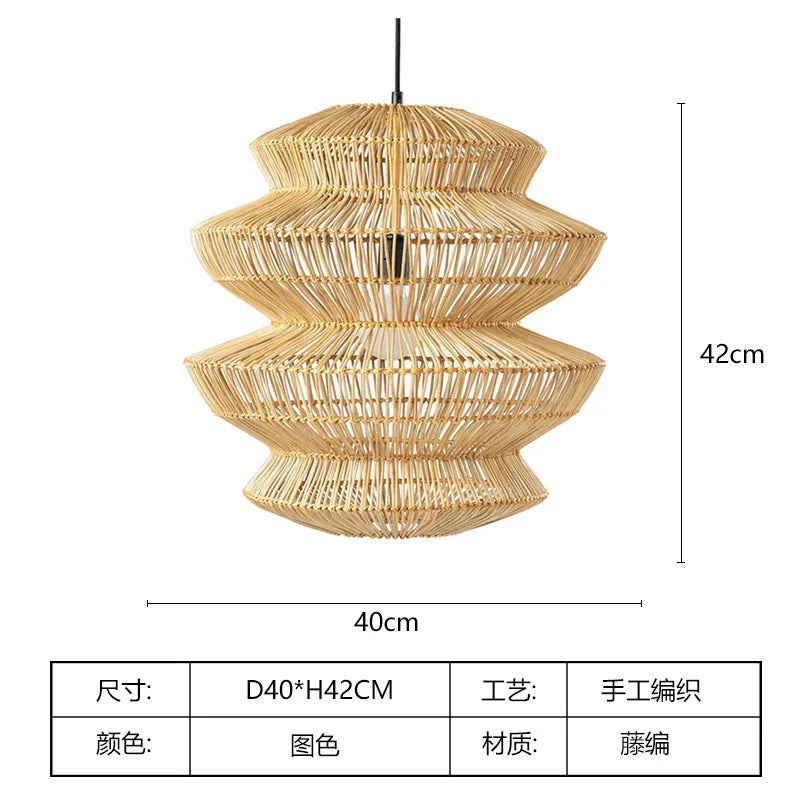 suspension en rotin chinois artisanale pour décoration intérieure - vue 12 sur 12