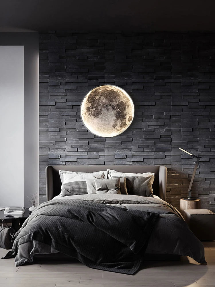Modern moon wall light minimalist decorative LED lamp - vue 4 sur 10