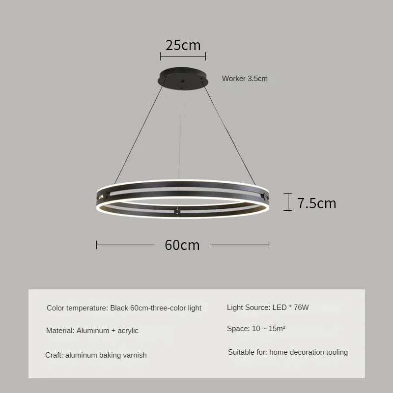 lustre circulaire moderne design créatif pour intérieur lumineux - vue 13 sur 15