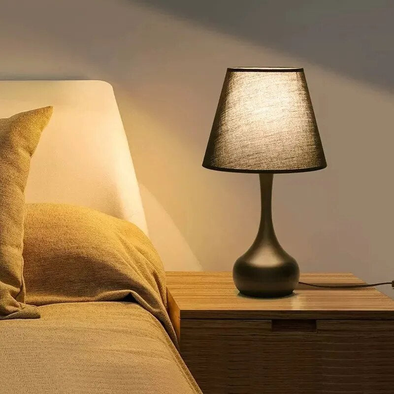 Lampes LED nordique modernes abat-jour en tissu - vue 4 sur 10