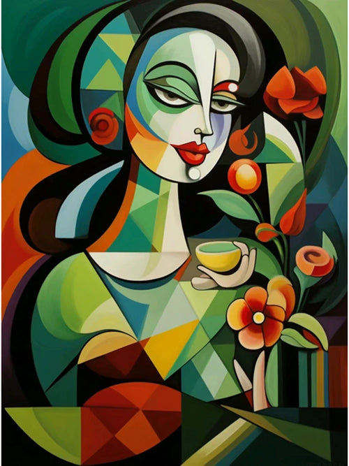 peinture diamant style picasso femme abstraite 5D kit broderie moulage décoratif
