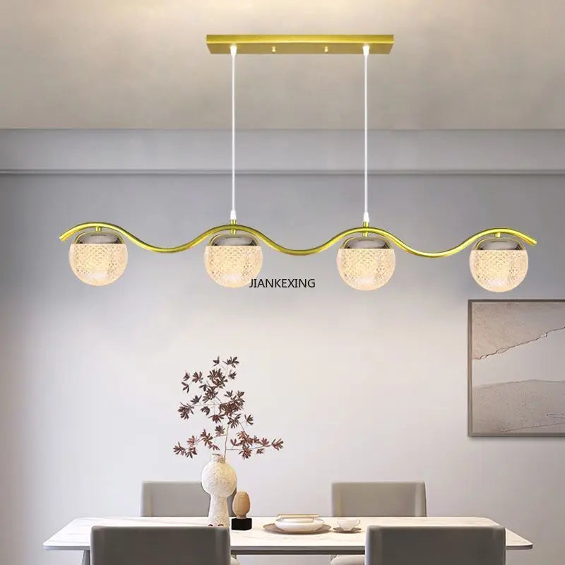 lustre moderne avec abat-jour en verre pour décoration maison - vue 7 sur 14