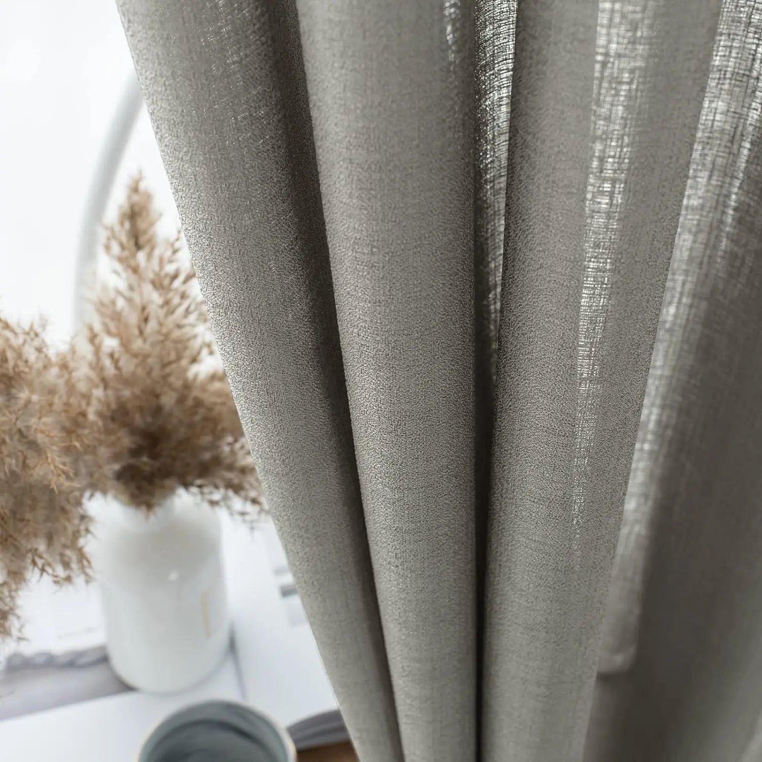Voilage tulle imitation lin sur mesure style moderne - vue 4 sur 7