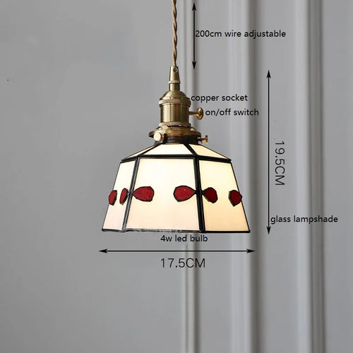 Nordic vintage handheld lamp with coloured glass and copper - vue 23 sur 29