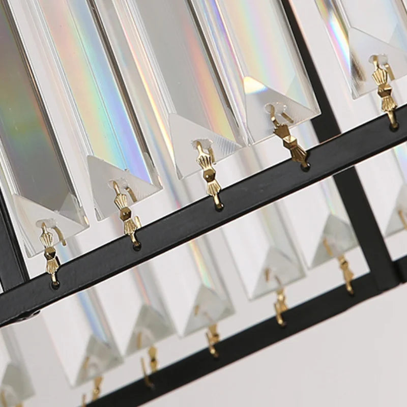 lustre fer cristal style américain moderne - vue 6 sur 8