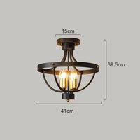 lustre style américain fer simple rétro pour restaurant et étude