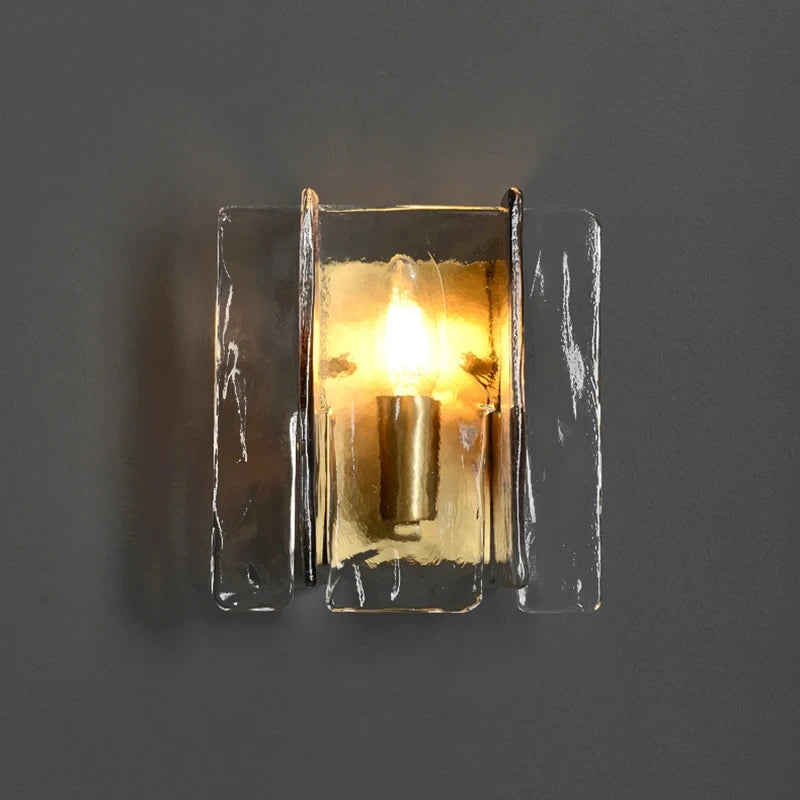 applique murale en verre et cuivre design nordique élégant - vue 3 sur 7