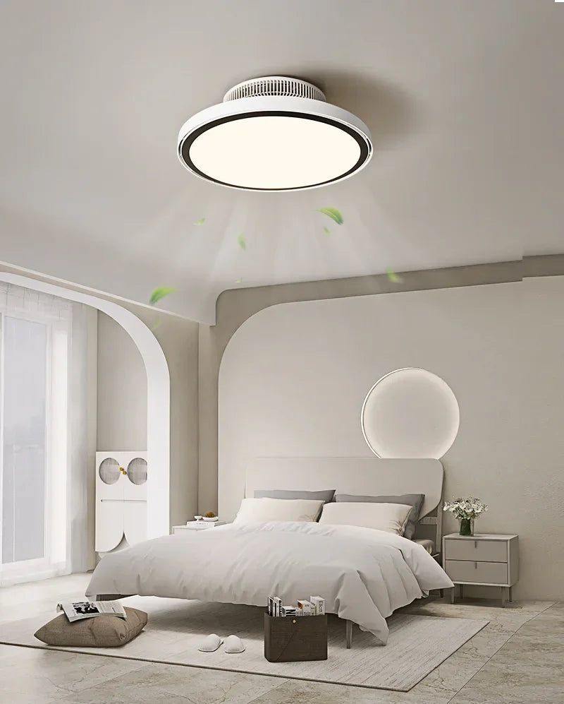 ventilateur de plafond moderne avec éclairage led réglable et stérilisation - vue 3 sur 7