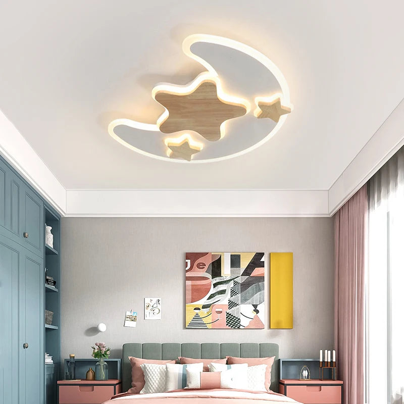 plafonnier led enfantin décoration étoile lune luminosité réglable - vue 5 sur 10