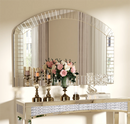 Large Silver Arched Wall Mirror, Silver Glass, Decorative Venetian Accent Mirror, Home Living Room Decor, Bling Beveled Edge