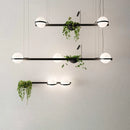 lustre moderne nordique à led avec pot de fleurs suspendu