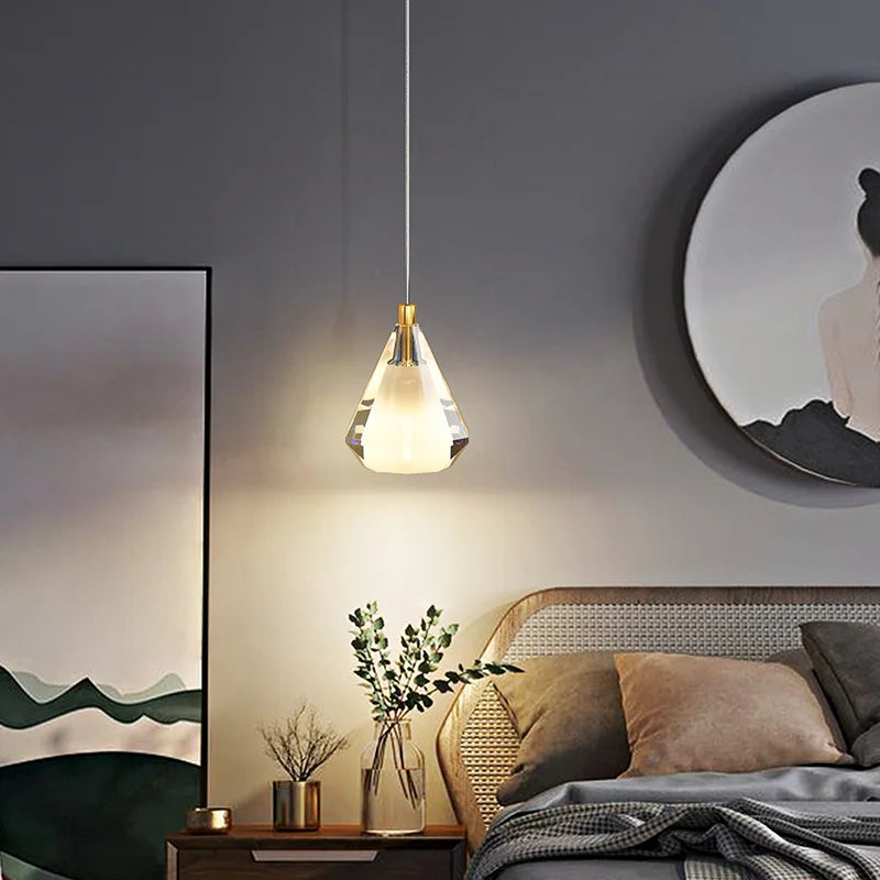 lustre en cristal de cuivre antique design luxueux éclairage moderne - vue 6 sur 8