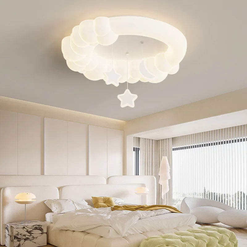 lustre suspendu en forme d'étoile lune et nuage pour enfants - vue 4 sur 8
