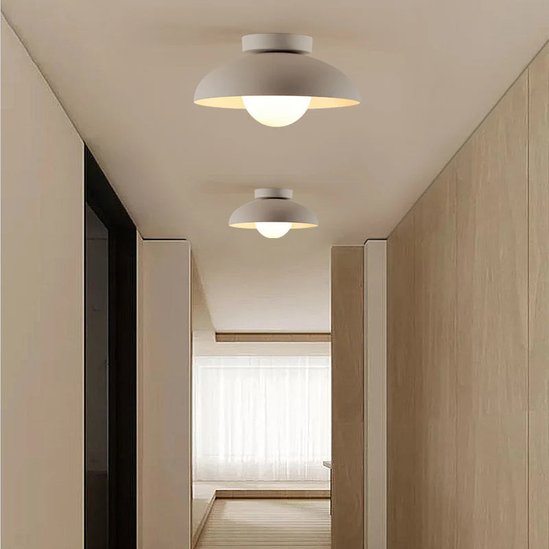 Plafonnier design moderne abat-jour arrondi