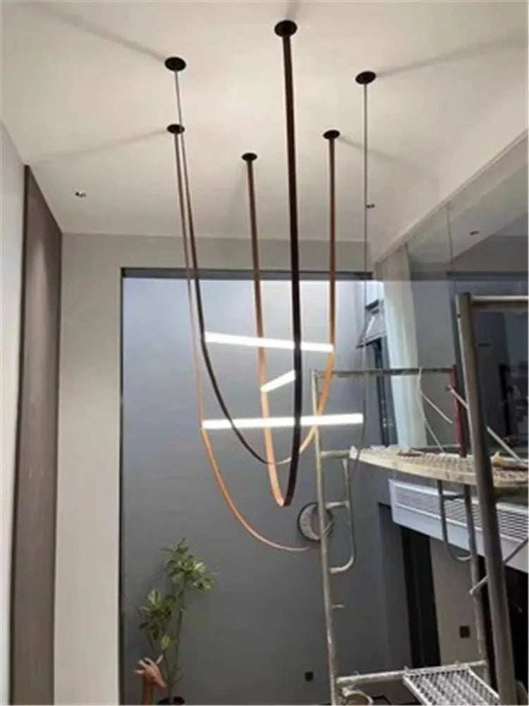 suspension tube de verre led créative minimaliste postmoderne - vue 5 sur 14