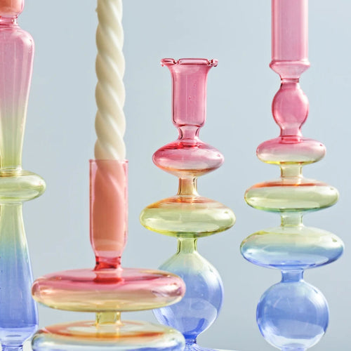 bougeoir en verre pour décorations de fête et mariage - vue 2 sur 16