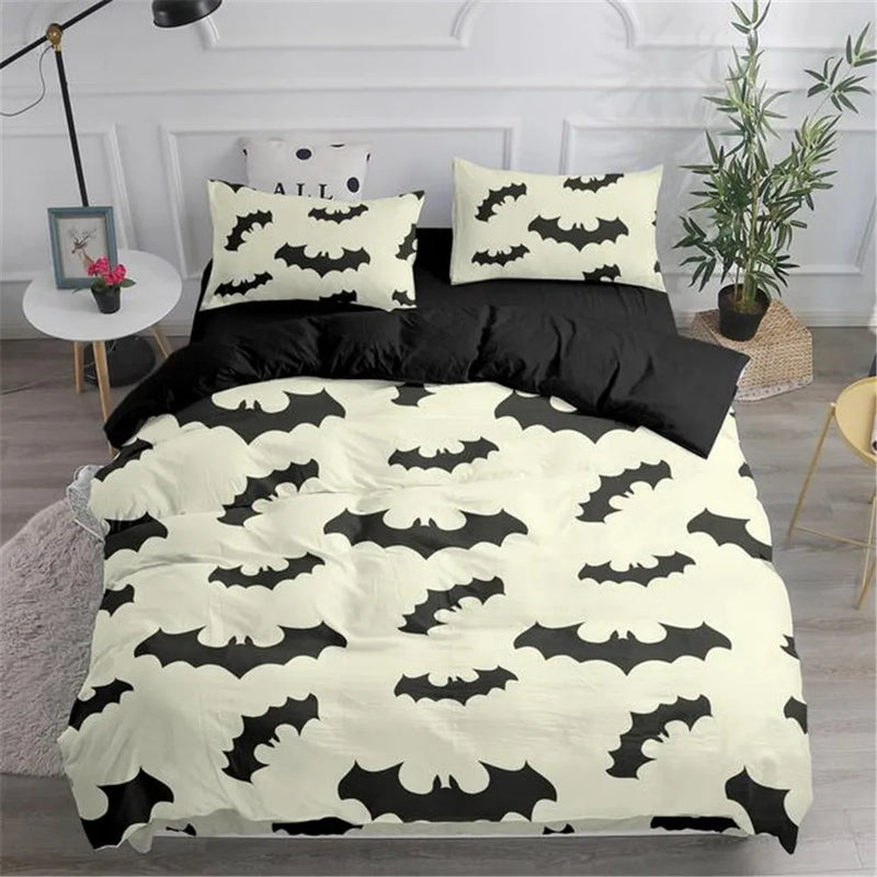 housse de couette vampire volant thème halloween et magie