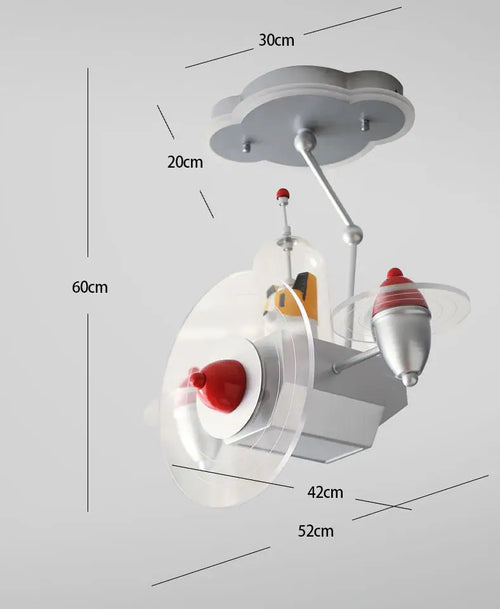plafonnier moderne en forme d'avion pour enfant décoratif - vue 9 sur 9
