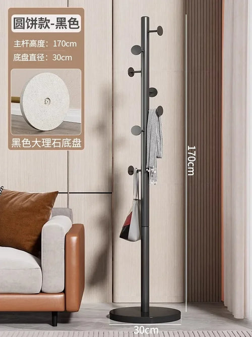 Freestanding Marble Metal Coat Rack, 3 Storage Shelves, 9 Hooks, Hall Tree for Coats, Hats, Bags, Entryway Organizer - vue 24 sur 26