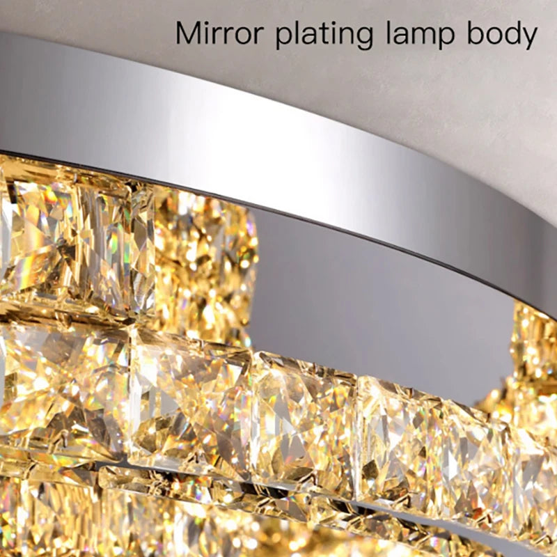 lampe de plafond led en cristal de style moderne avec télécommande - vue 5 sur 9