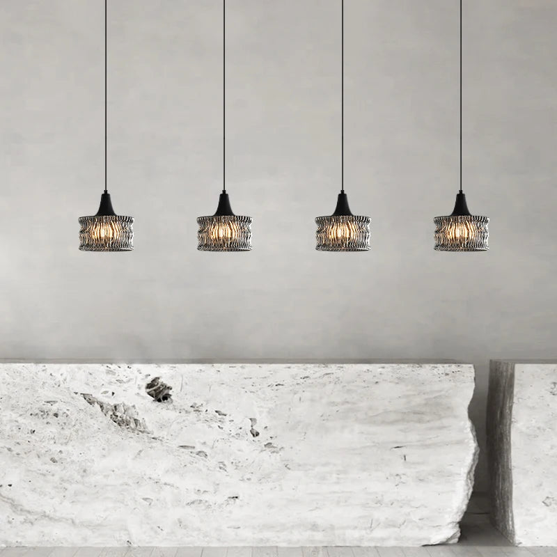 suspension italienne minimaliste en cuivre et verre haut de gamme - vue 5 sur 7