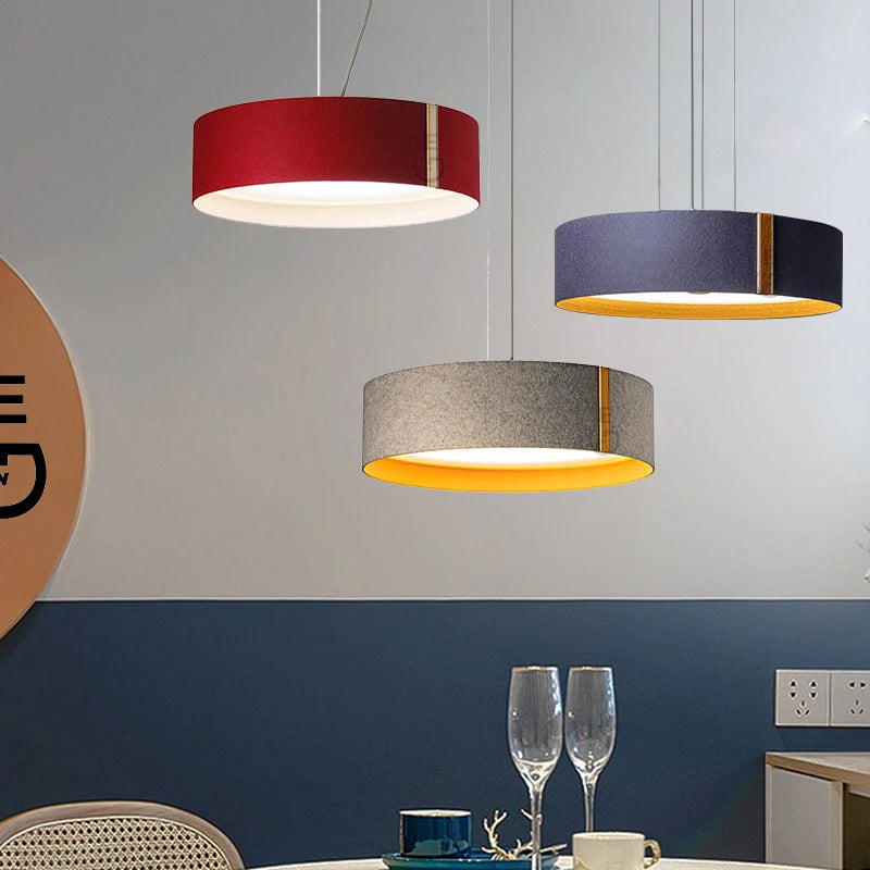 lampe suspendue moderne en tissu feutré pour styliste créatif - vue 3 sur 12