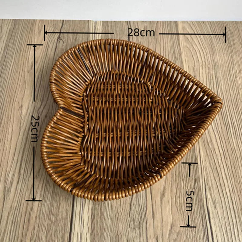 panier en rotin tissé pour fruits et rangement décoratif