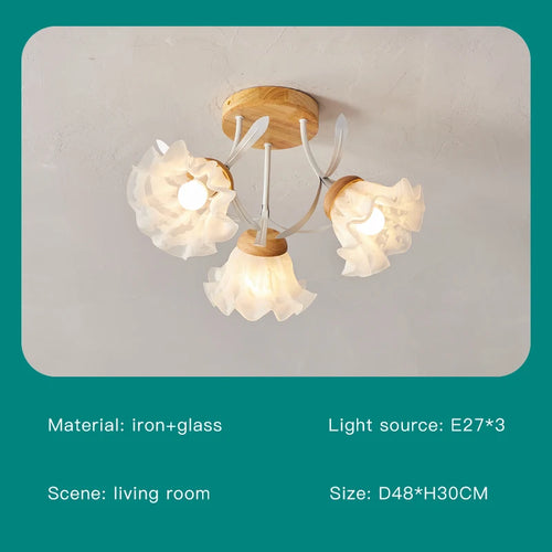lustre nordique créatif à fleurs pour décoration intérieure - vue 8 sur 24
