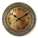 Wooden silent wall clock, antique brass pattern design, modern design, home decoration, living room dining room decoration