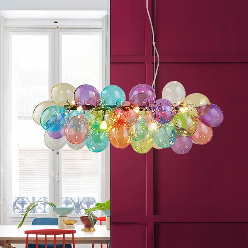 Moonriver éclairage moderne créatif couleur lampes suspendues pour plafond boule de verre lustre salon suspension lumière chambre décor