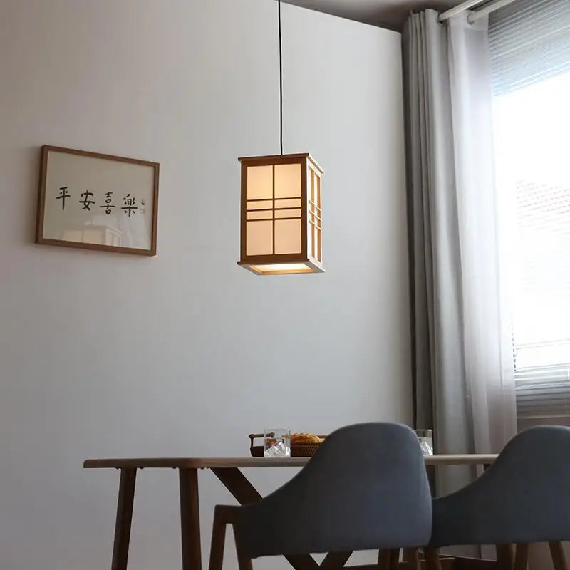 lustre en bois décoratif pour restaurant bar hôtel et yoga - vue 6 sur 7