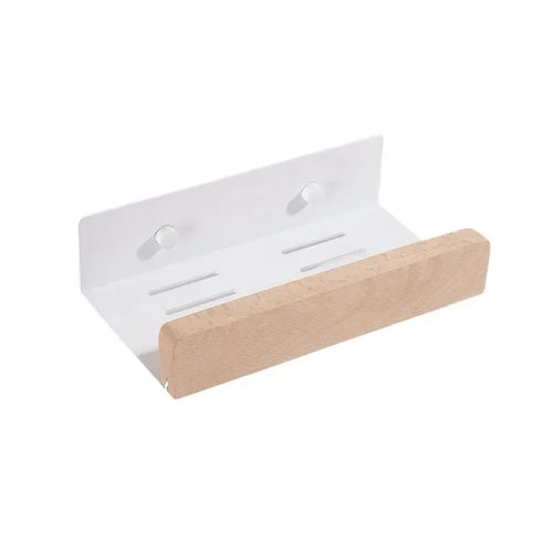 Bathroom Storage Shelves，Wooden bathroom Rack Wall-Mounted Punch-Free, Seasoning Board shower Storage Rack，bath shelf organizer - vue 5 sur 8