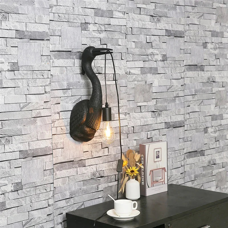 applique murale nordique simple moderne petite grue décorative - vue 5 sur 9