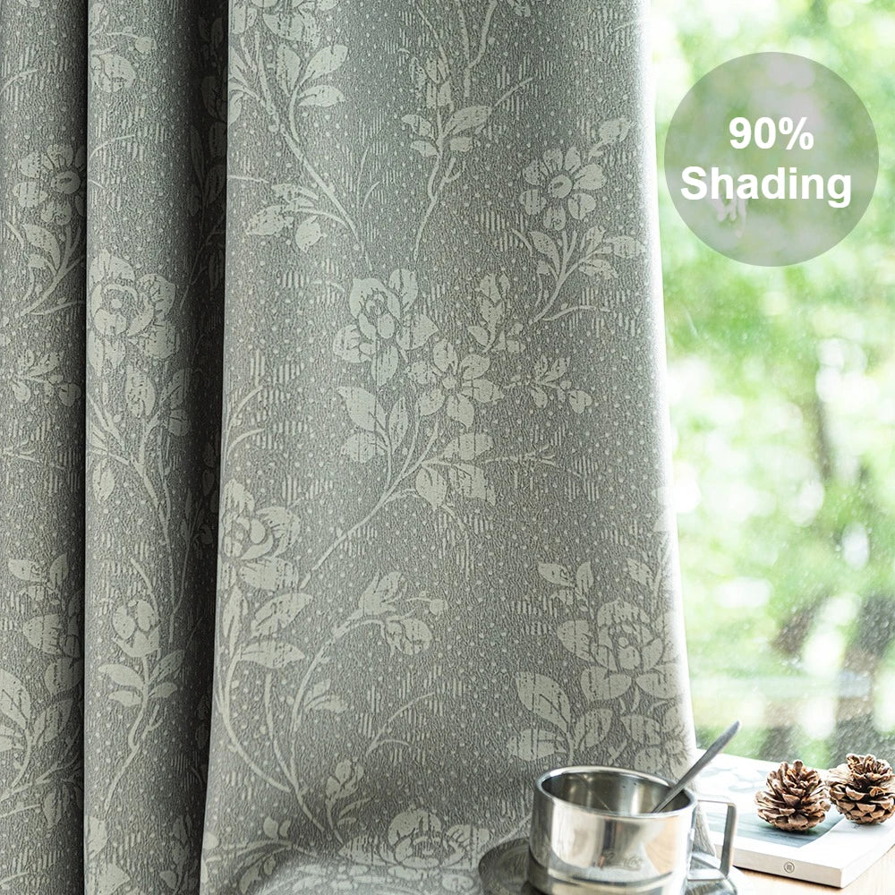 Rideau occultant floral moderne pour salon et chambre
