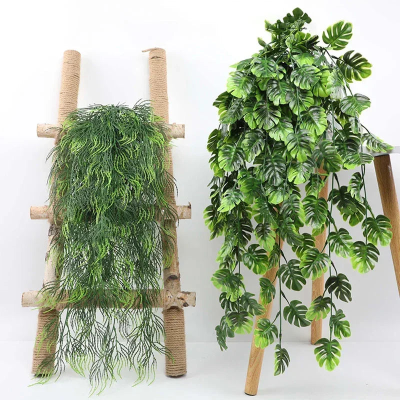 guirlande de feuilles de monstera artificielles pour décoration intérieure et extérieure - vue 11 sur 10