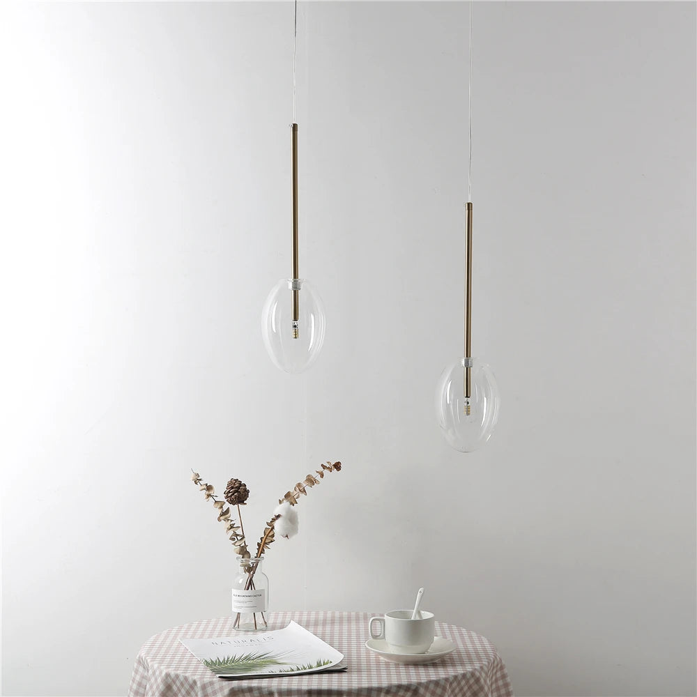 suspension en verre transparent en forme de goutte d'eau décorative - vue 6 sur 8