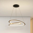 suspension moderne à led avec anneau doré pour décoration intérieure