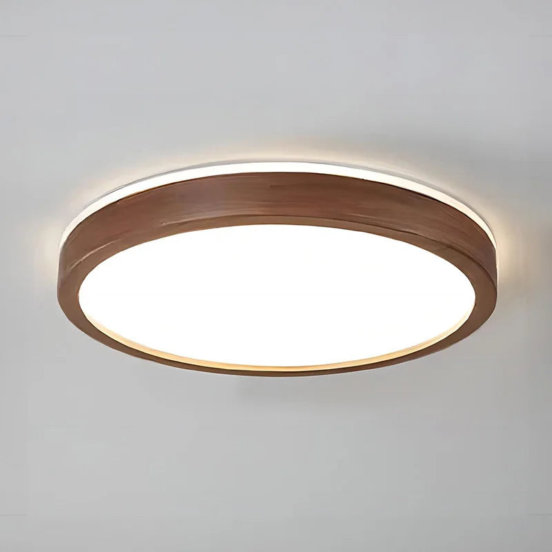 Walnut Wood Ceiling light, Wabi-sabi Simple Modern Vintage style, Bedroom lighting for Bathroom, Bedroom, dining room, Study - vue 6 sur 16