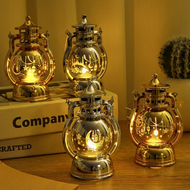 lampe à poser eid mubarak lanterne portable rétro pour décoration festive - vue 2 sur 13