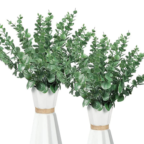 Artificial Eucalyptus Leaves, Green Plant Branches for Wedding Party, Home Garden, Table Decoration, Wreath, Outdoor 10/20/50Pcs - vue 4 sur 7