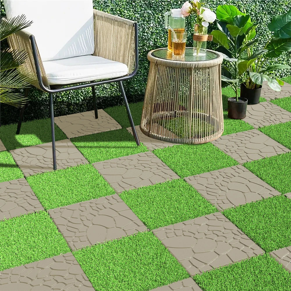 Dalles terrasse emboitables effet pierre 30 cm - vue 7 sur 6