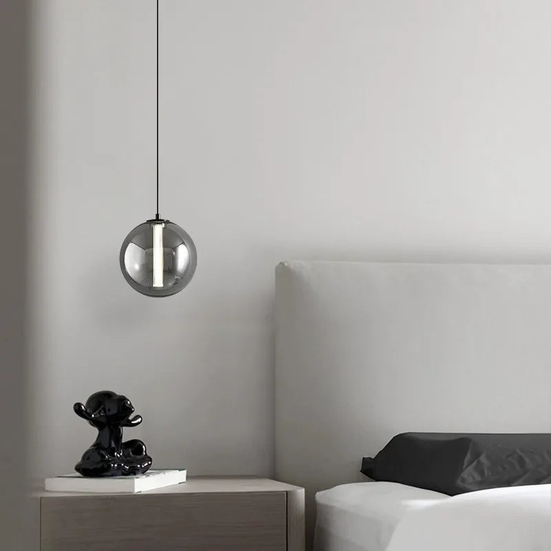 suspension en verre fumé lampe design pour restaurant et café - vue 4 sur 8