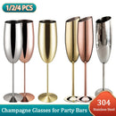Verre champagne acier inoxydable texturé style coupe fête