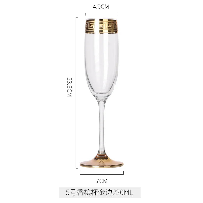 Verre cristal style europeen bord argente champagne vin