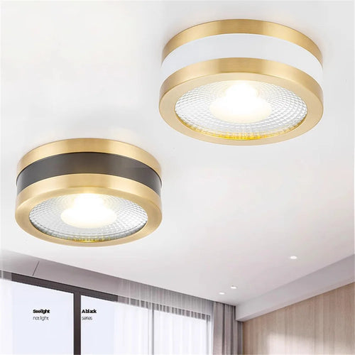 plafonnier led ultra fin en cuivre pour décoration intérieure moderne - vue 3 sur 12