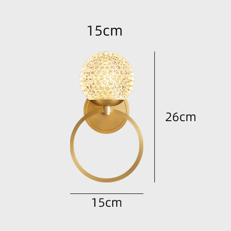 Applique murale design LED luxury en verre cristal Ball - vue 5 sur 6