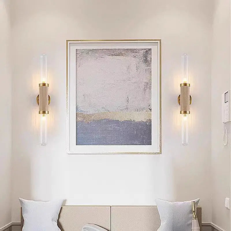 applique murale art déco en verre et métal doré design élégant pour intérieur - vue 3 sur 9