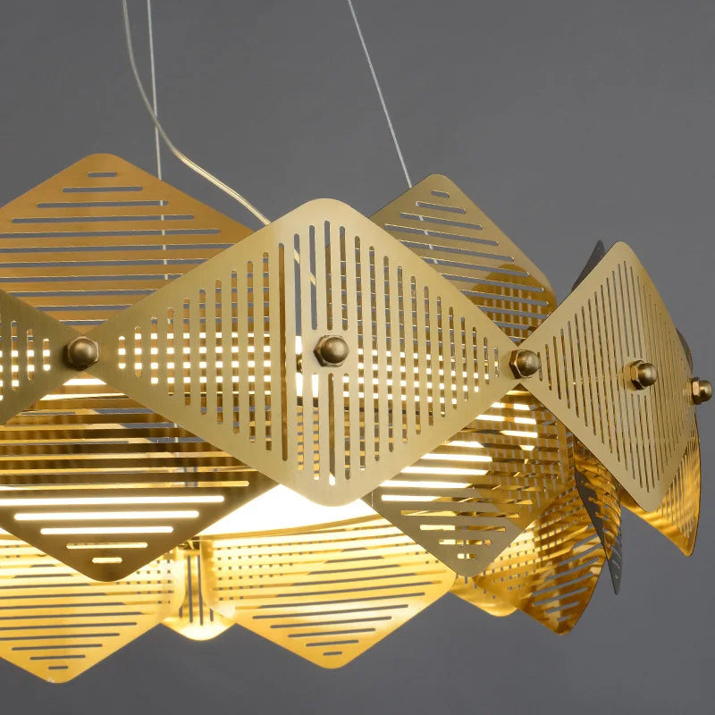 lustre post-moderne acier inoxydable lampe led minimaliste italienne - vue 7 sur 13
