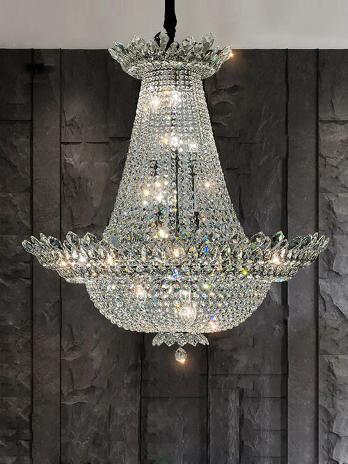 lustre led k9 cristal à intensité variable design moderne 2024 - vue 11 sur 16