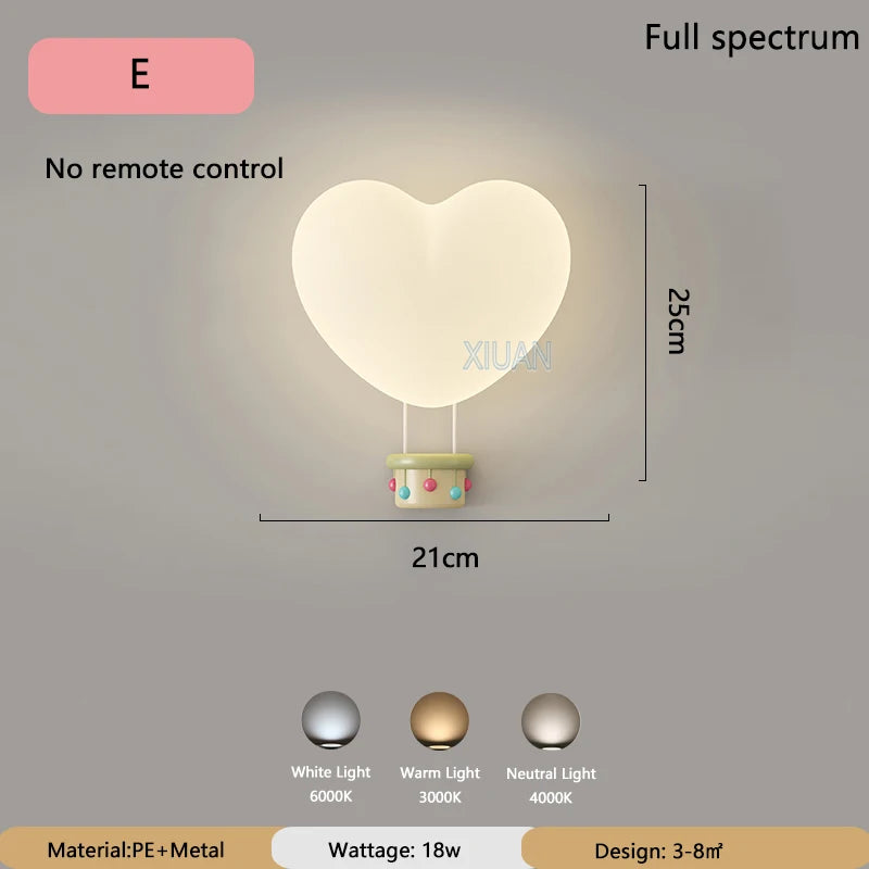 applique murale led romantique couronne coeur nuage pour enfants - vue 11 sur 12